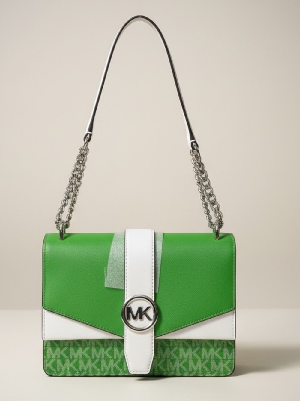 Michael Kors Greenwich Small Color-Block Signature Logo Flap Crossbody Bag NWT